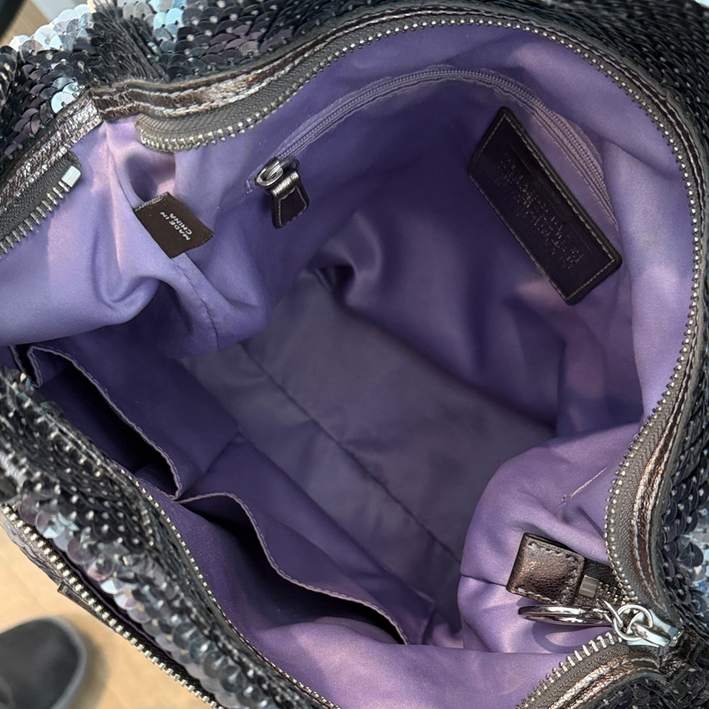 Coach Poppy Sequin Shoulder Bag in Gold and Silver - Picture 9 of 12